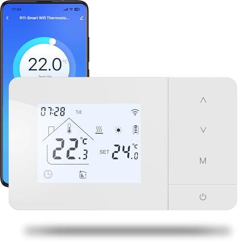 Termostato Wi-Fi Intelligente per Caldaia a Gas, Compatibile con Alexa e Google Home