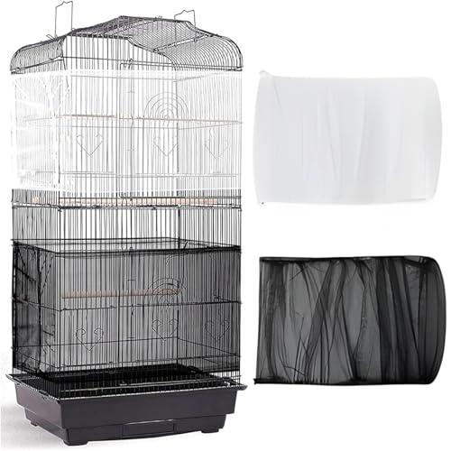 PLABBDPL Copertura per Gabbia per Uccelli - Set da 2 (Nero, Bianco)