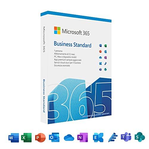 Microsoft 365 Business Standard - 1 utente - 5 PC/Mac + 5 Tablet + 5 Telefoni cellulari - Abbonamento di 12 mesi