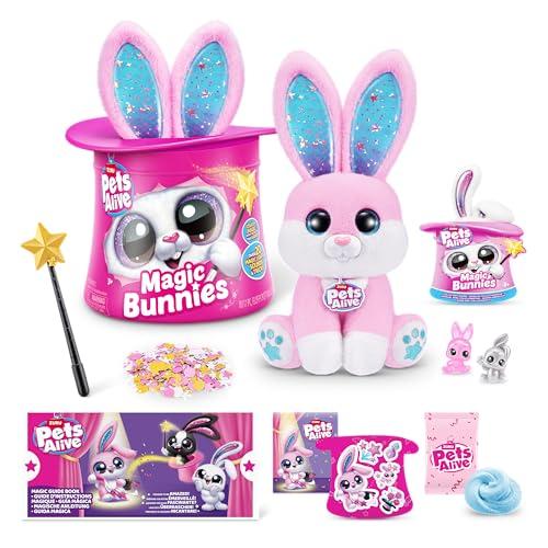 Pets Alive Magic Bunnies di ZURU Peluche magico elettronico e interattivo a sorpresa (Pink Bunny)