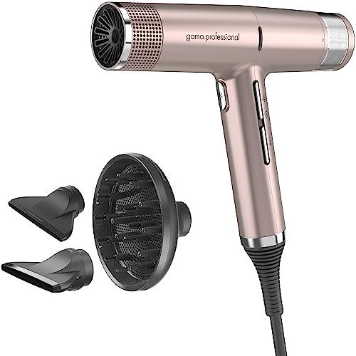 Gama Italy Professional Asciugacapelli Professionale iQ1 Perfetto - Tecnologia Oxy-Active, Auto-Clean Memory Function - 2 bocchette professionali e diffusore, Ultra silenzioso, Solo 294g (Rosa)