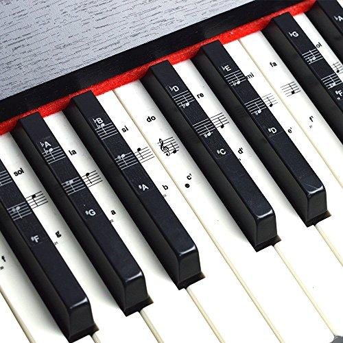 Imelod Adesivi per Tastiera Pianoforte 49/61/76/88 Tasti, Set Completo Trasparenti e Rimovibili