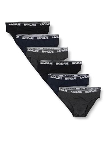Navigare 574/E (Pacco da 6), Slip Uomo, Multicolore (Grigio/ Nero/ Navi), L