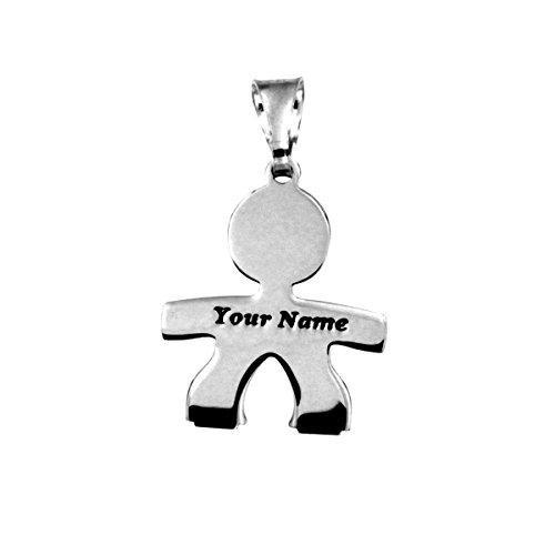 Ciondolo a forma di bambino in argento 925 con incisione gratuita, Originale MOUN.