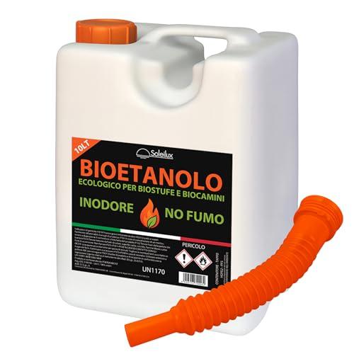 SOLEILUX Bioetanolo combustibile per stufe Bio 10LT Con travasatore in omaggio