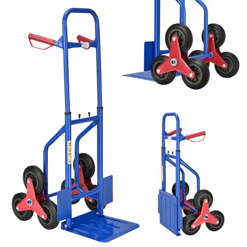 Carrello a Scala Pieghevole Juskys con Ruote in Gomma Dura