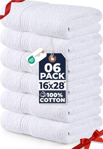 Utopia Towels - Set di 6 Asciugamani di Lusso Bianchi (41 x 71 cm)