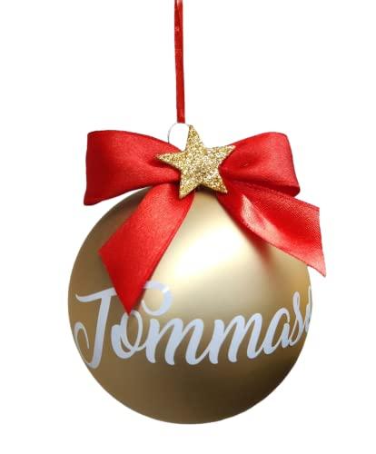 Palla di Natale in Vetro Oro Opaca Personalizzata