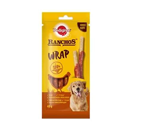 Pedigree Ranchos Wrap, Stick con Carne per Cane, 12 Confezioni da 40gr ciascuna