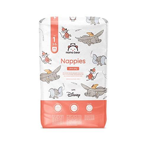 Marchio Amazon - Mama Bear Disney Pannolini ultra-asciutti, Taglia 1 (2-5 kg), Bianco, 48 Unità