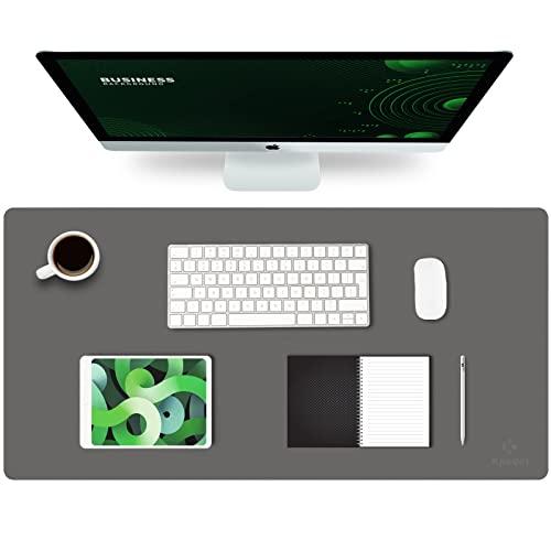 K KNODEL Tappetino Scrivania, Sottomano Scrivania, 80cm x 40cm in Similpelle PVC, Tappetino per Laptop, Copri Scrivania, Doppia Facciata (Grigio Scuro)
