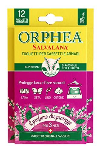 Orphea Salvalana Foglietti per Cassetti e Armadi, Profumo di Patchouli della Malesia, 12 Foglietti Emanatori