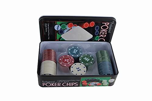 ELAELA Set di Poker Scatola Metallo 100/200 Chip Poker