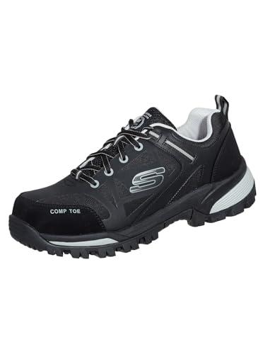 Skechers Gatlon Strigax, Anfibi da Lavoro Uomo, Black Gray Leather/Synthetic/Textile, 43 EU