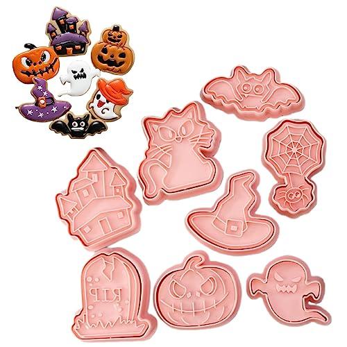 Yealoo Formine per Biscotti di Halloween - 8 Pezzi in Plastica per Decorazioni Dolci a Tema