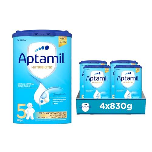 APTAMIL Nutriobiotik 5 - Latte di Crescita al Gusto Vaniglia (36+ Mesi) - 3320g