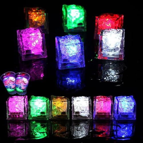 Cubetti di Ghiaccio Luminosi a LED Multicolore - 12 Pezzi per Feste e Eventi