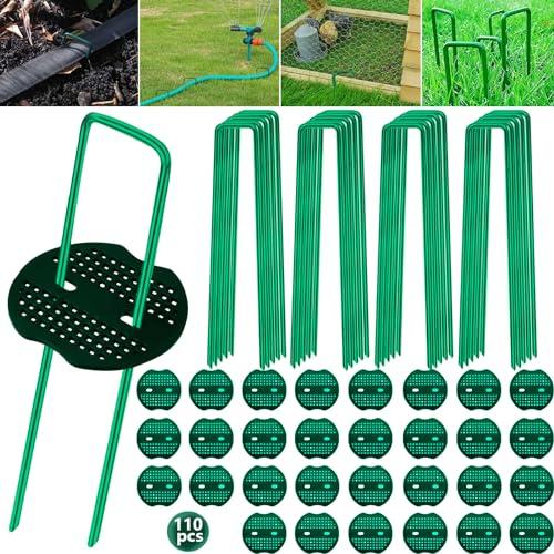 ZLPBAO Set Picchetti da Giardino 110 Pezzi: Ancoraggio Robusto per Telo Pacciamatura e Reti