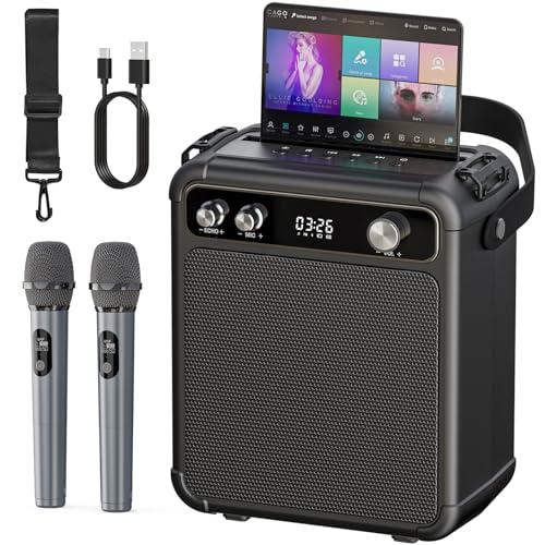Cassa Karaoke Professionale Portatile Bluetooth con 2 Microfoni e Luci LED