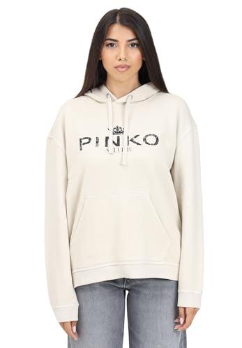 Pinko Felpa Bassani con Cappuccio Beige da Donna