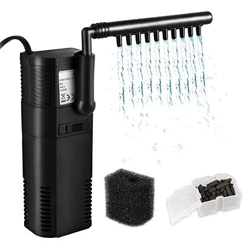 Forever Speed Pompa per Acquario con Filtro 2W 300 l/h Nero Moderno