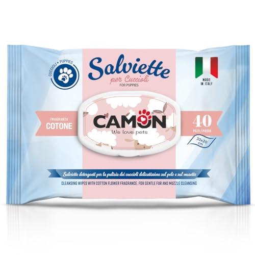 CAMON Salviette Detergenti per Cuccioli Cani e Gatti - Cotton