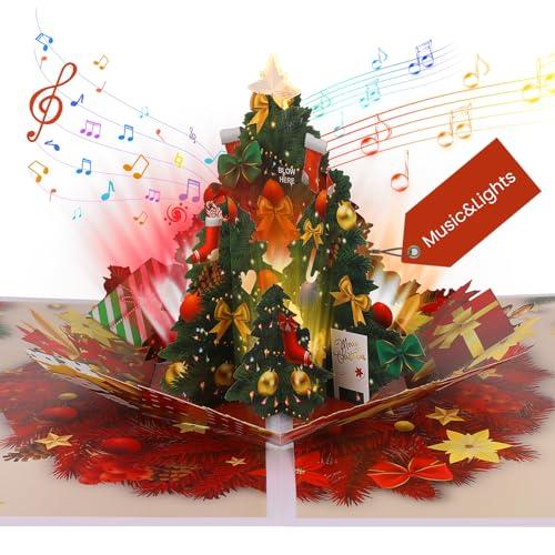 Biglietto di Natale Musicale e Luminoso Ecloverlife - Albero di Natale