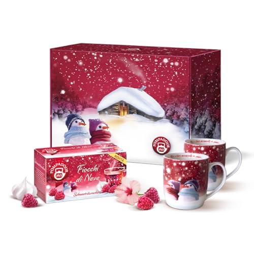 Pompadour, Cofanetto Fiocchi di Neve, 1 Conf con Lamponi e Aroma di Meringa + 2 Tazze