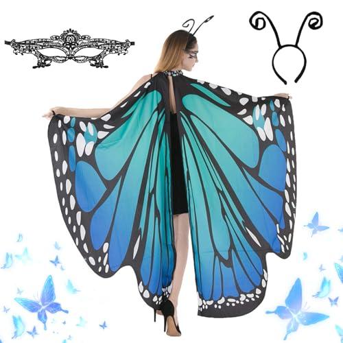 LYNBLY Scialle Ali Farfalla - Set da 3 pezzi per Carnevale, Halloween e Cosplay