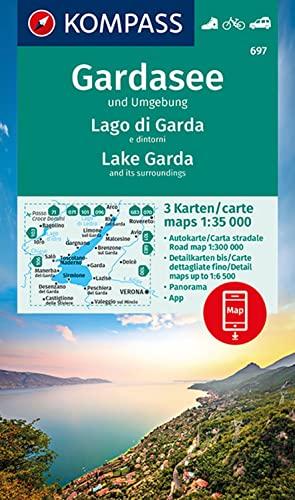 Mappa del Lago di Garda e dintorni - Set di 3 carte