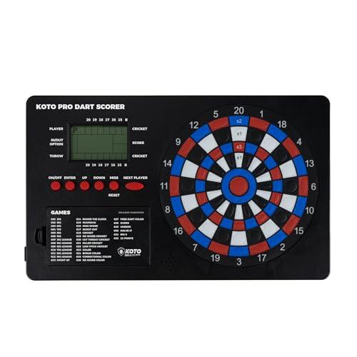 KOTO – Tabellone Segnapunti Elettronico per Freccette PRO, 32 Giochi, Display LED, Montaggio a Parete, Fino a 8 Giocatori