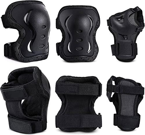 Monbessi Set Protezioni Skateboard Adulto/Adolescente (Ginocchiere, Gomitiere, Polsiere)
