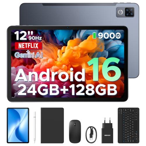 DOOGEE U12 Tablet Android 16 con Tastiera, 24GB RAM, 128GB ROM, Schermo 12