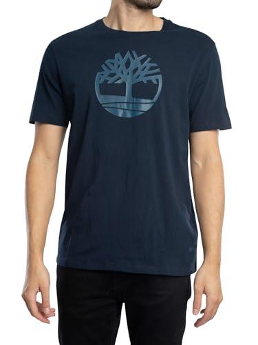 Timberland T-Shirt Uomo Logo Albero Kennebec River Blu
