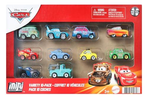 Mattel CARS - Mini Racers, Set da 10 Mini Auto da Collezione