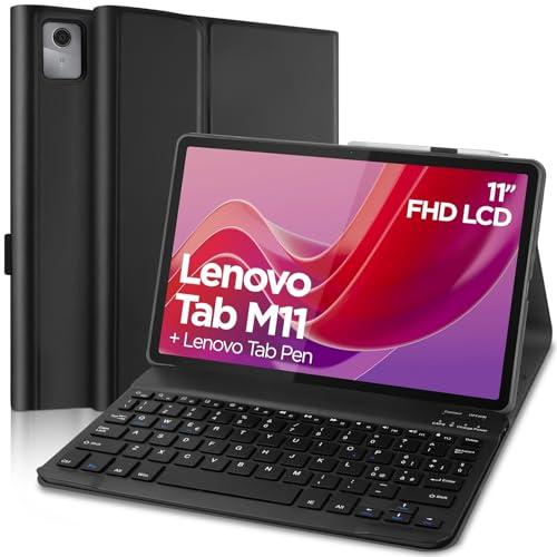 Yeegnar Custodia con Tastiera per Lenovo Tab M11 (2024) TB330XU/TB330FU, QWERTY Italiano, Nera