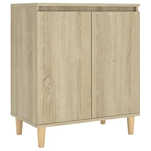 vidaXL Credenza con Gambe in Legno Massello Sonoma