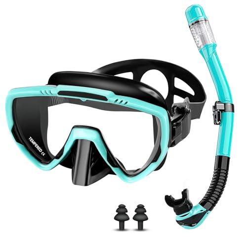 Vasmeiy Set per Snorkeling Adulti Nero/Verde
