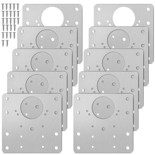 Csuntikulo 10 Pezzi Piastra di Riparazione Della Cerniere in Acciaio inossidabile, per Porta Dell'armadietto per Armadi Mobili Cassett Porta Cucina
