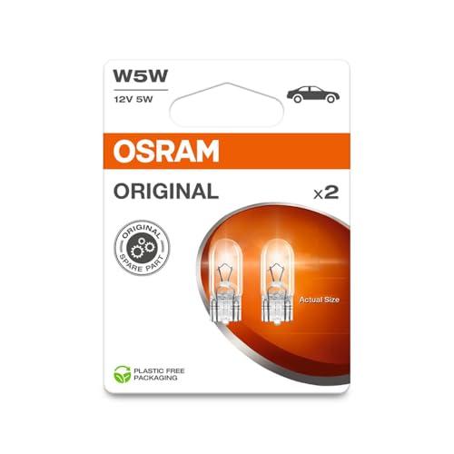 OSRAM ORIGINAL LINE 12V, W5W, Lampada di segnalazione, Base a cuneo in vetro, Blister doppio (2 lampade)
