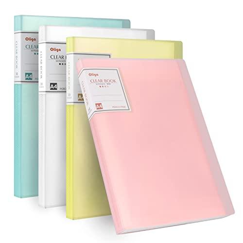 Portalistini A4 30 Tasche Trasparenti Libro di Presentazione in PP Projekt Cartella di Visualizzazione Copertina Traslucida, Portadocumenti Organizzatore per Fogli