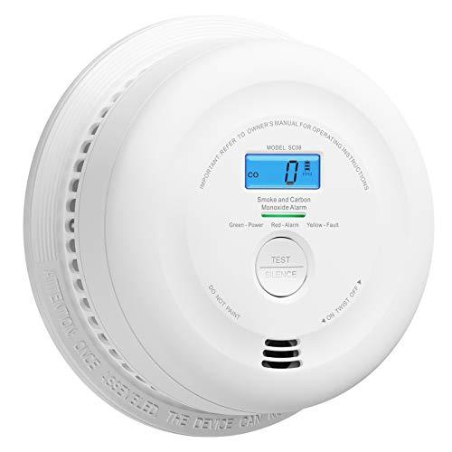X-Sense Rilevatore di Fumo e Monossido di Carbonio con Batteria da 10 Anni, Display LCD, Doppio Sensore Fumo e CO, Conforme agli Standard EN 14604 e EN 50291, Auto-Controllo, SC08
