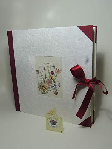 Album Foto Artigianale 33 x 33 - 50 Fogli - Carta Naturale con riquadro fiori 
