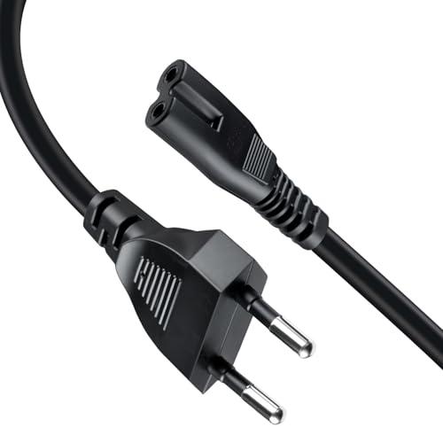 Wigearss Cavo di Alimentazione C7 con Spina Euro per Console e Dispositivi Elettronici
