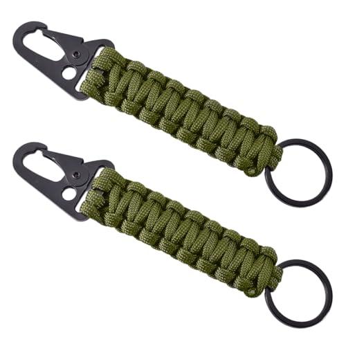 COYUN 2 Pezzi Portachiavi con Moschettone Verde Militare