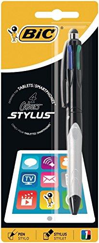 BIC - Set di 3 penne 2 in 1 sfera + Pennino 4 Colours Grip Stylus corpo grigio PTE moy. 4 colori