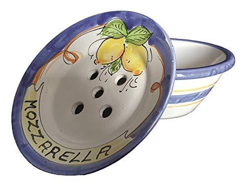 Ciotola Portamozzarella in Ceramica di Vietri Decorata a Mano - Limoni
