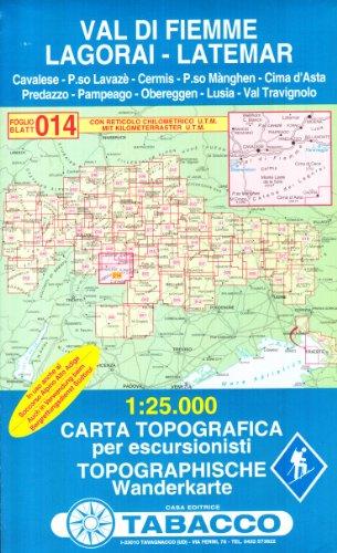 Val di Fiemme, Lagorai, Latemar Carta Topografica per escursionisti 1:25.000, 014GPS