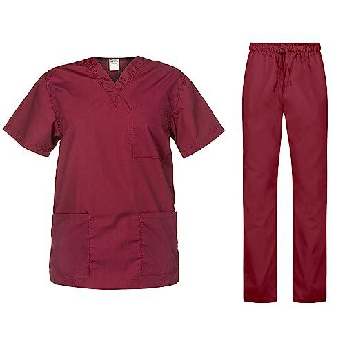 B-well Divisa Sanitaria Unisex: Comfort ed Eleganza per il Tuo Lavoro (Bordeaux, Taglia M)
