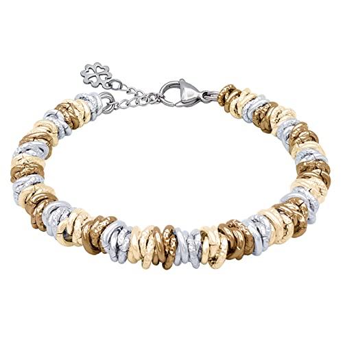 ParticolarModa Bracciale Donna Quadrifoglio Portafortuna